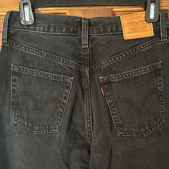 Levi's Ribcage Black Wide Leg Jeans - Picture 4 of 7